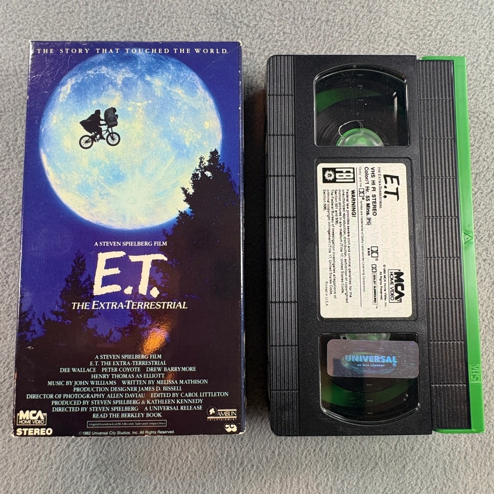 E.T. The Extra-Terrestrial‎ VHS 1988 MCA Home Video Green Tape Steven Spielberg